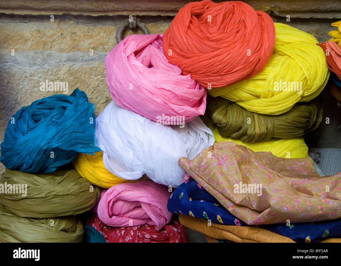 Turbans on sale Stock Photo