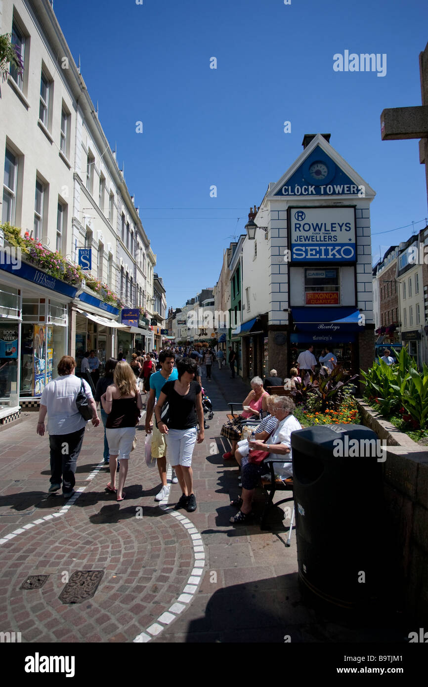 Shopping centre of St Helier capital of Jersey ,The Channel Islands UK  United Kingdom GB Great Britain Stock Photo - Alamy