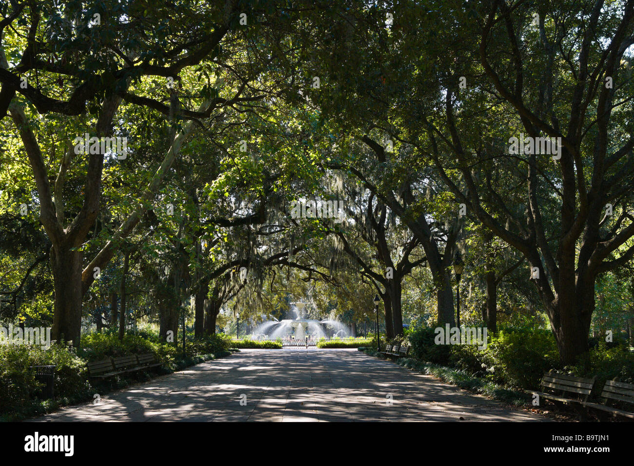 Forsyth Park in the Historic District, Savannah, Georgia, USA Stock Photo
