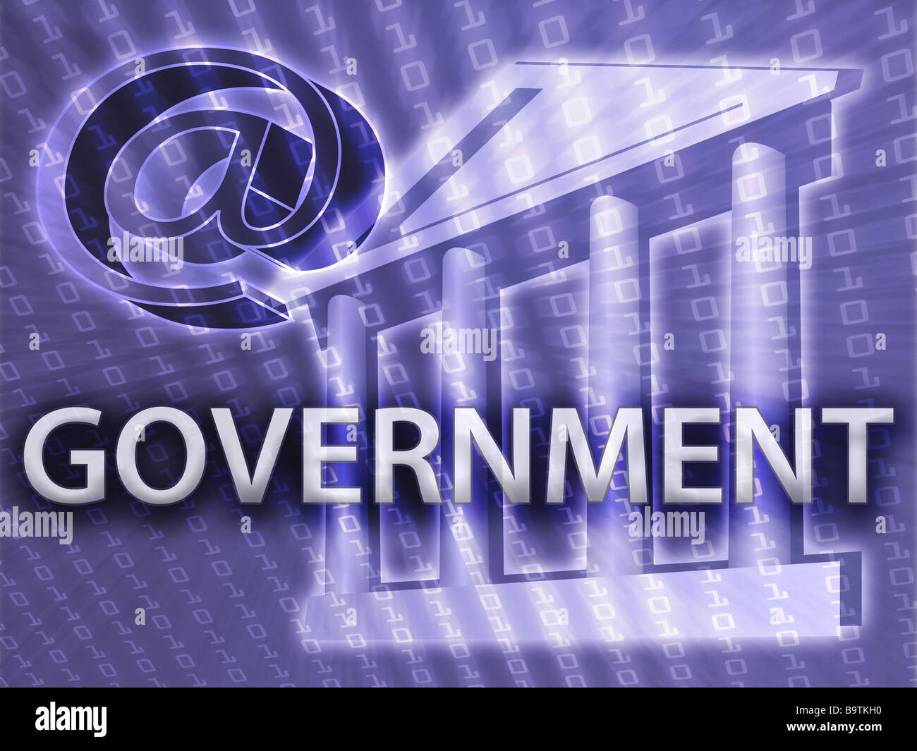 Electronic government illustrated by building and data Stock Photo Alamy