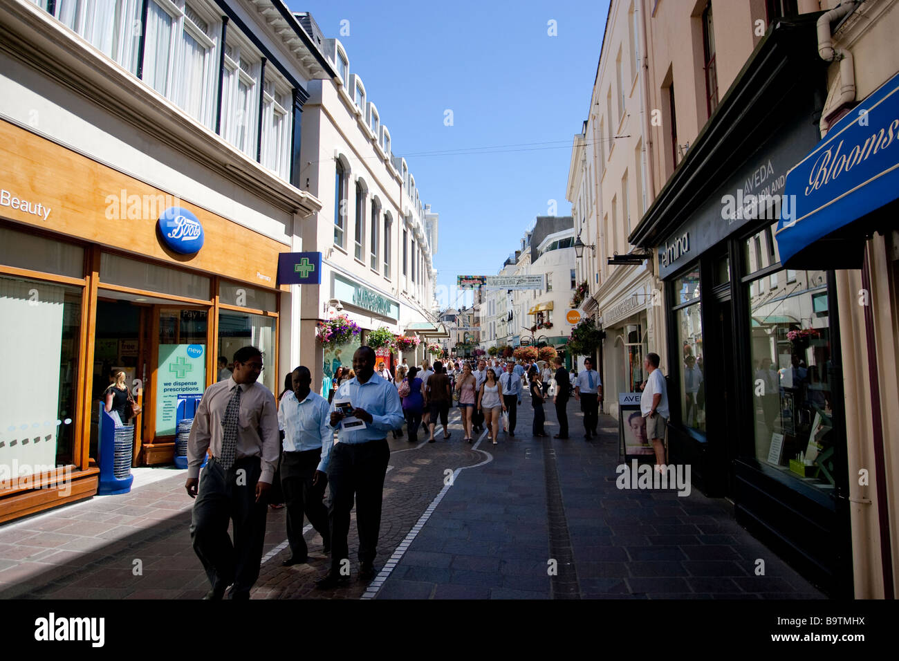 Shopping centre of St Helier capital of Jersey ,The Channel Islands UK  United Kingdom GB Great Britain Stock Photo - Alamy