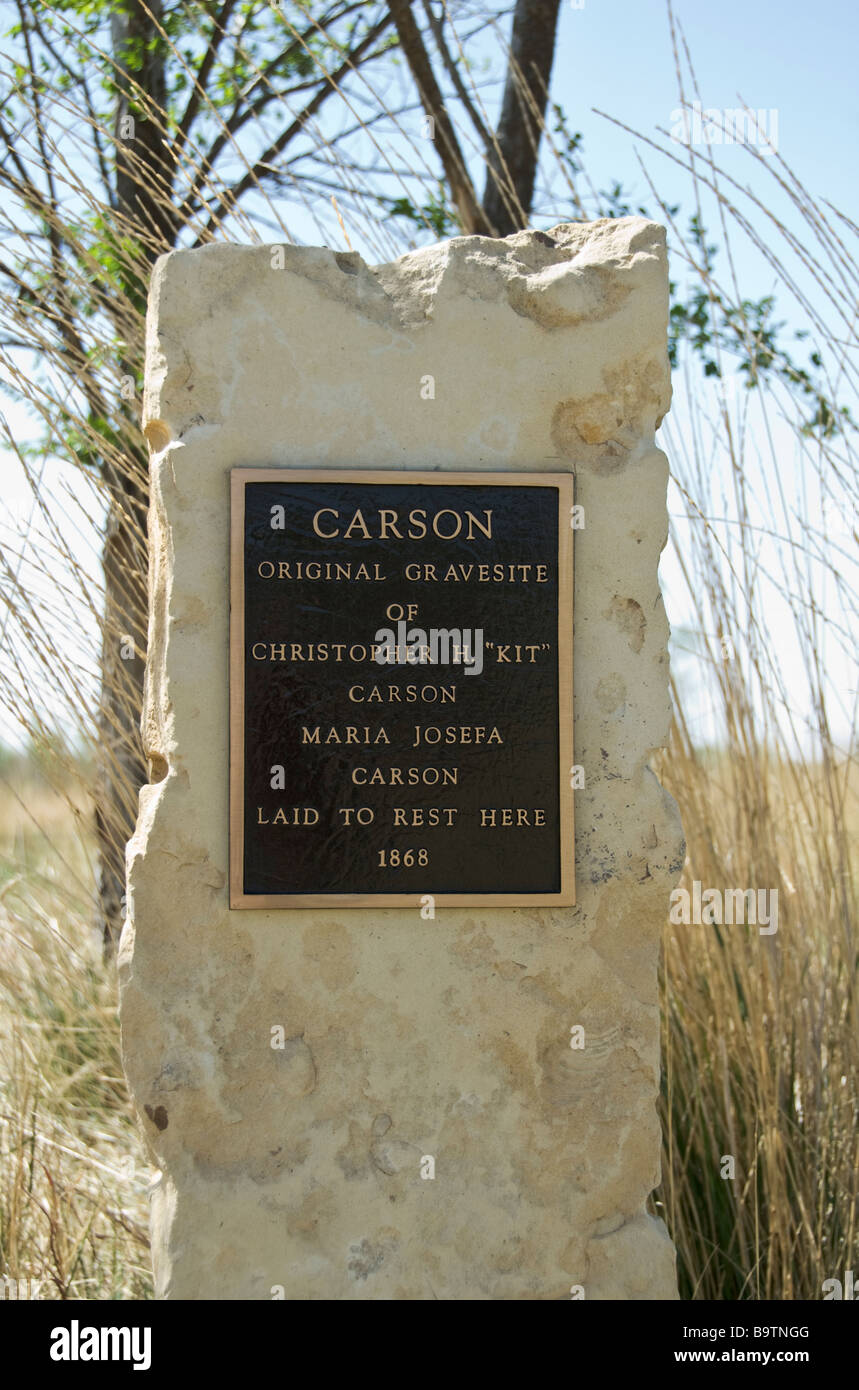 Colorado Las Animas Boggsville National Historic Register Site settlement on Santa Fe Trail original gravesite of Kit Carson Stock Photo