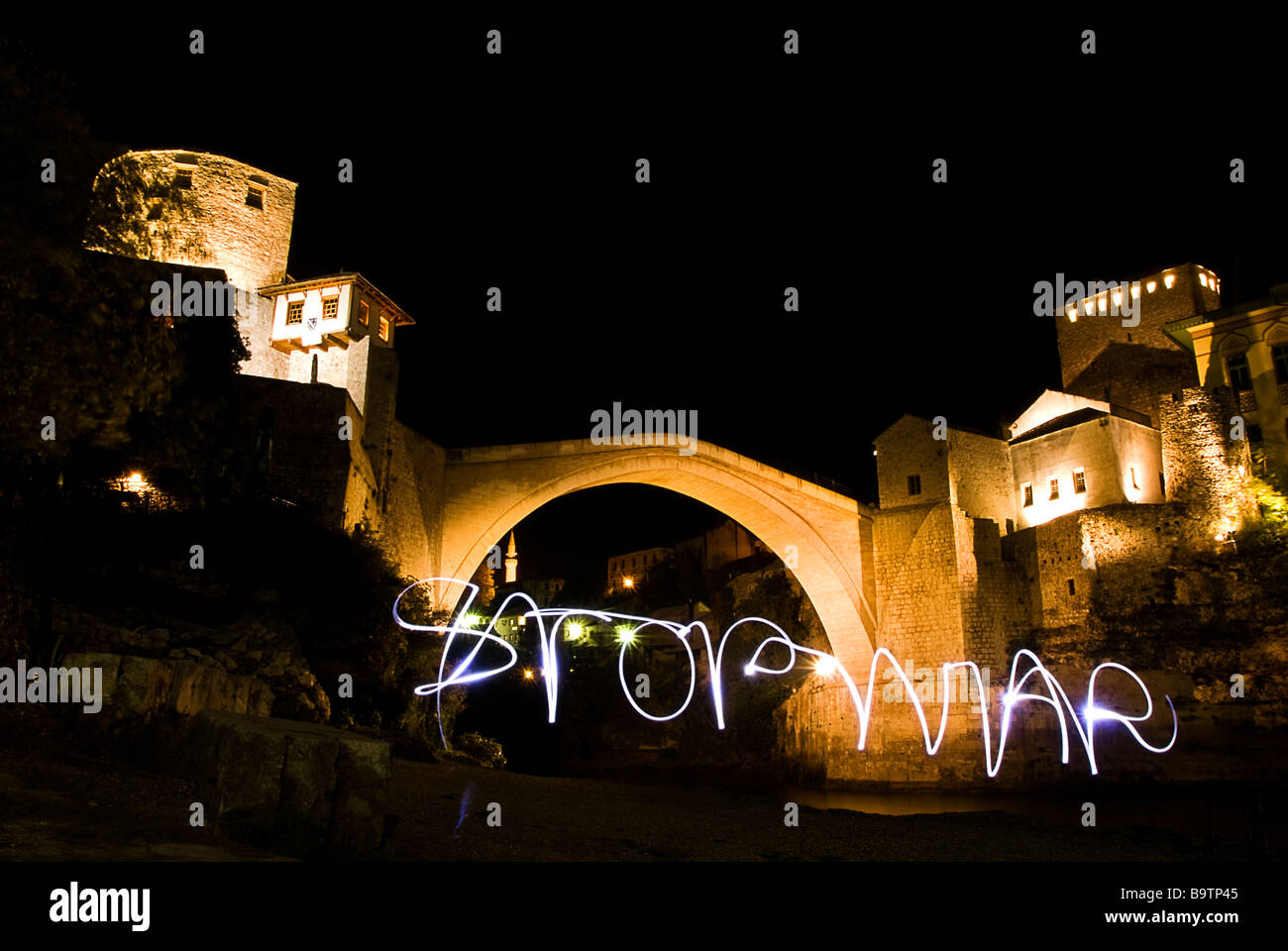 Mostar Writing Slogan bridge hi-res stock photography and images - Alamy