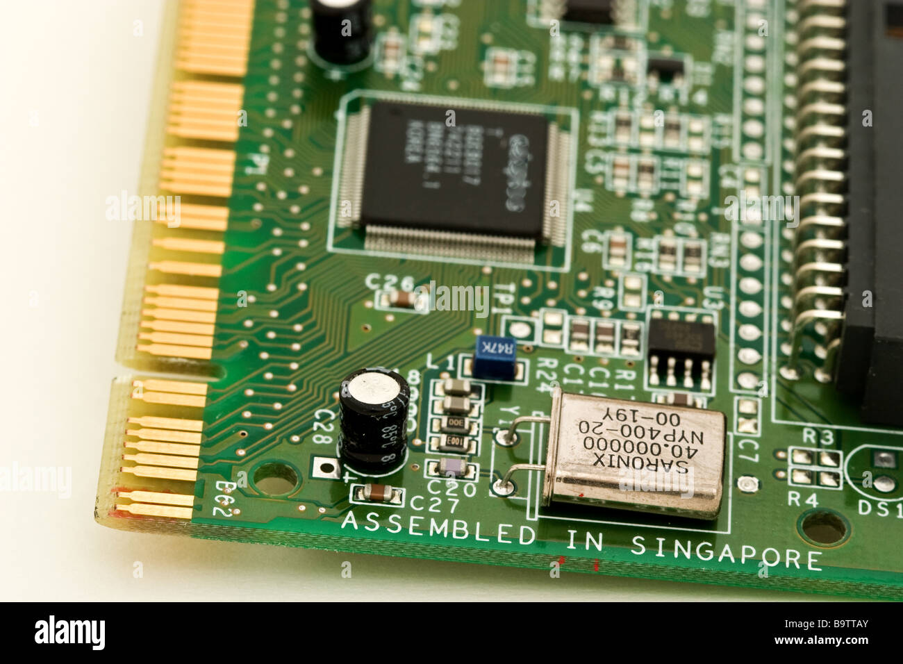 Circuit board with gold connector on the bottom Stock Photo Alamy