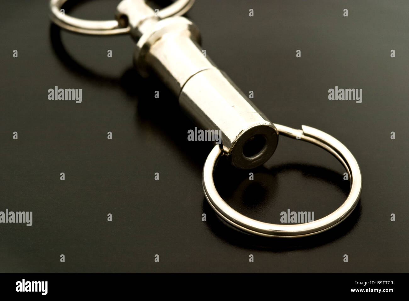 Silver key chain ring Stock Photo