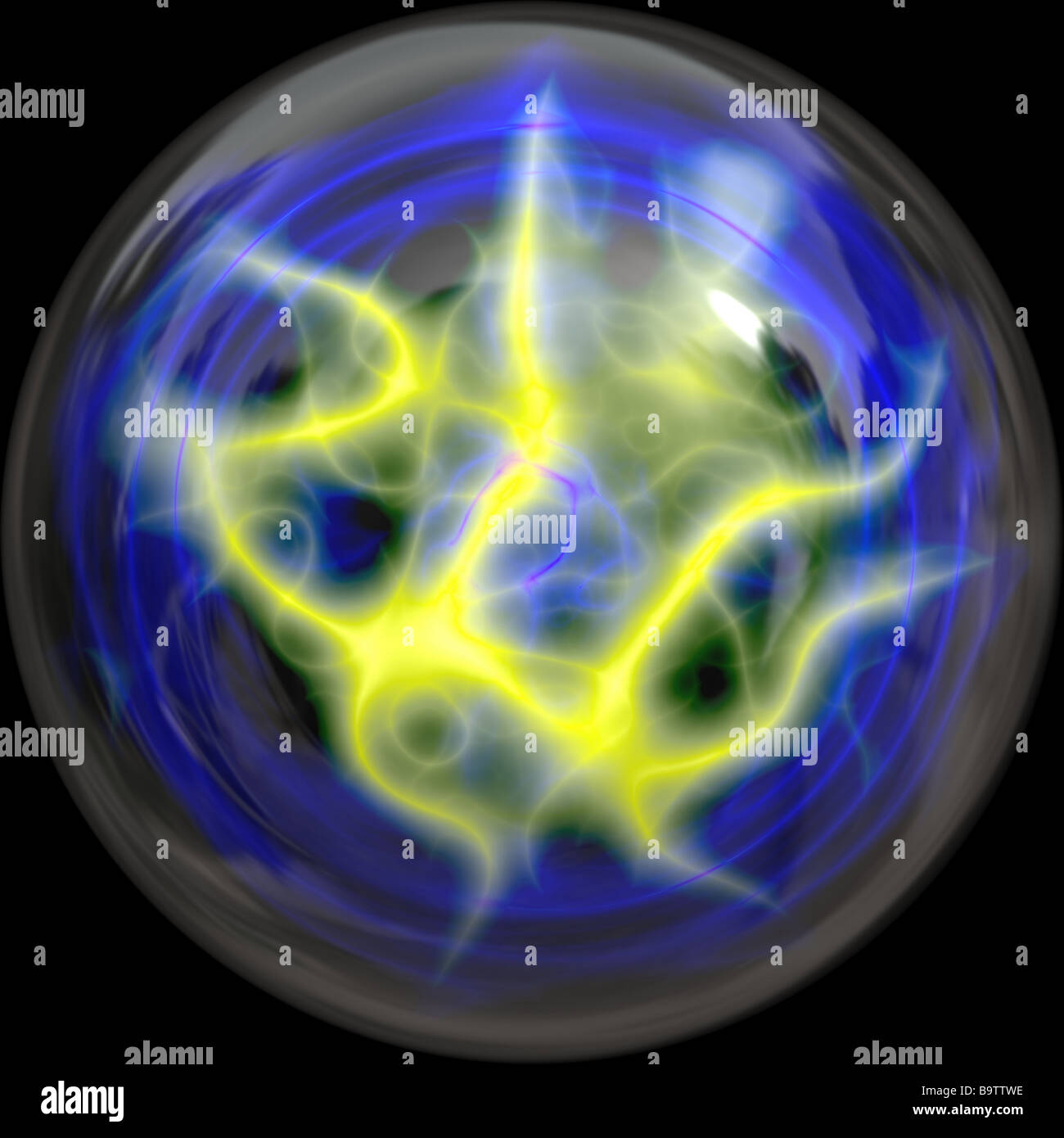 Plasma ball sphere of glowing lightning energy Stock Photo Alamy