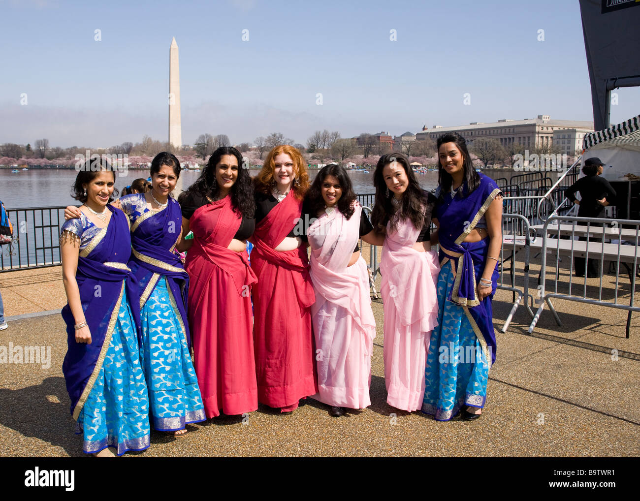 Indian Bollywood dancers pose before performance - Washington, DC USA ...