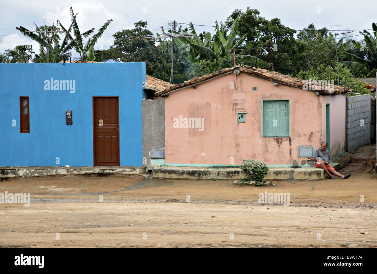 Houses in hinterland of Bahia Brazil South America Stock Photo