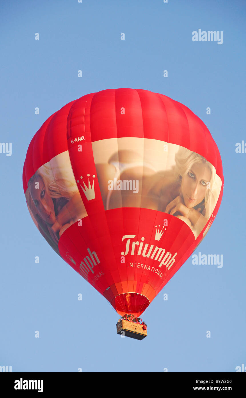 A hot air balloon featuring model Liz Zara advertising Triumph  International's underwear and lingerie Stock Photo - Alamy
