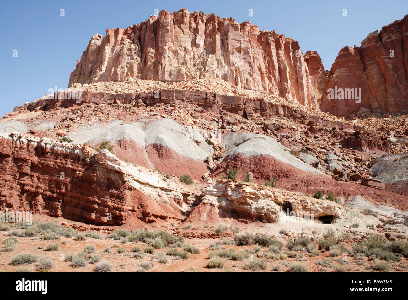 Entrance to Old Uranium Mines in Capitol Reef National Park Utah USA Stock Photo