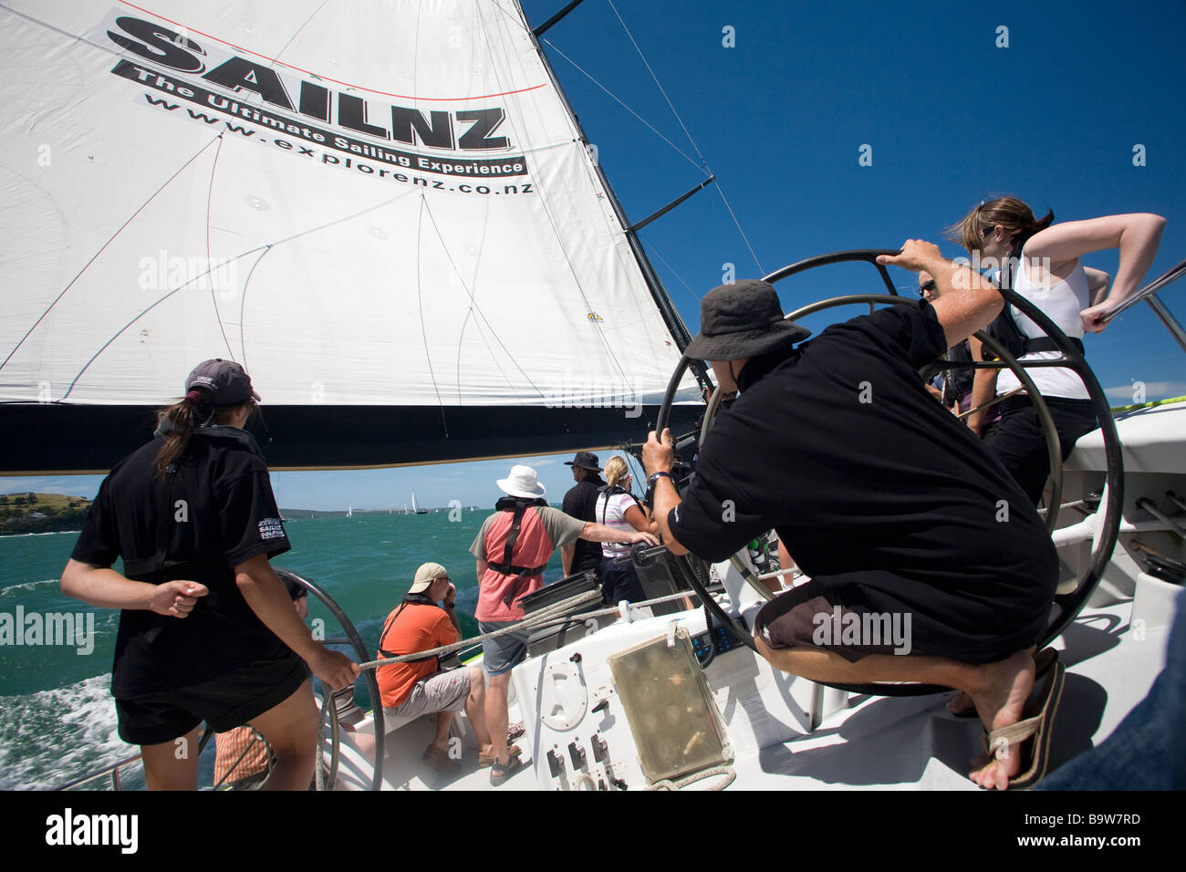 Race cup sailing boat, New Zealand Stock Photo Alamy