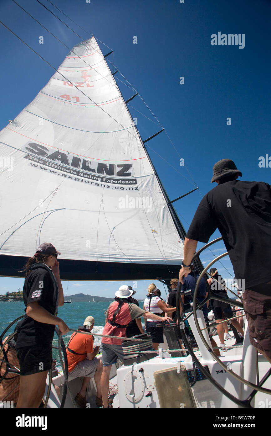 Race cup sailing boat, New Zealand Stock Photo Alamy