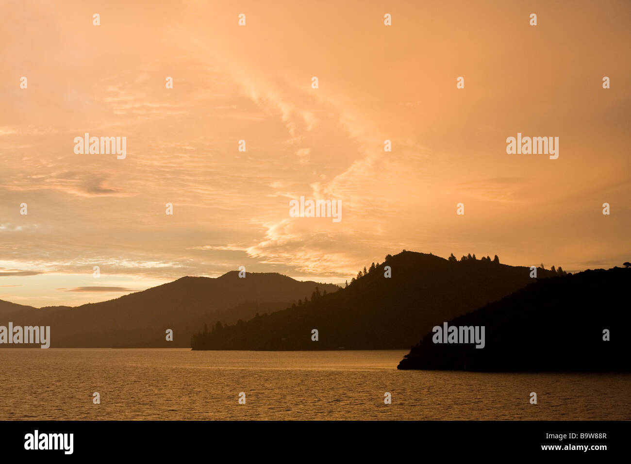 Interislander ferry crossing Sounds between North and South Islands, New Zealand Stock Photo