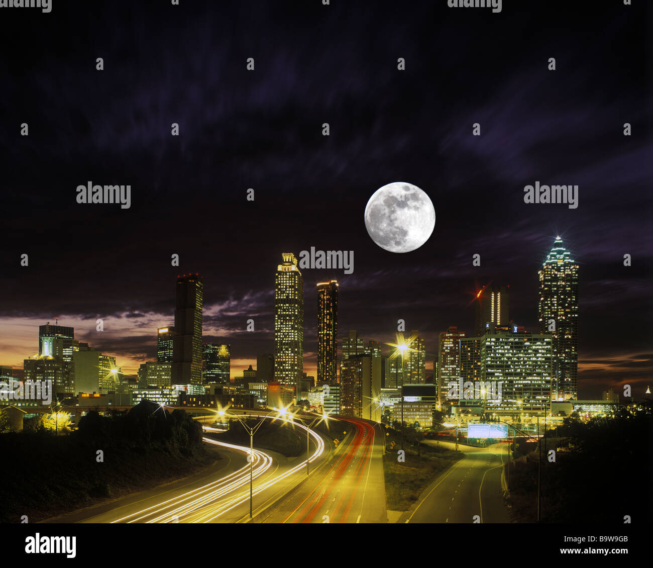 FREEDOM PARKWAY DOWNTOWN SKYLINE ATLANTA USA Stock Photo Alamy
