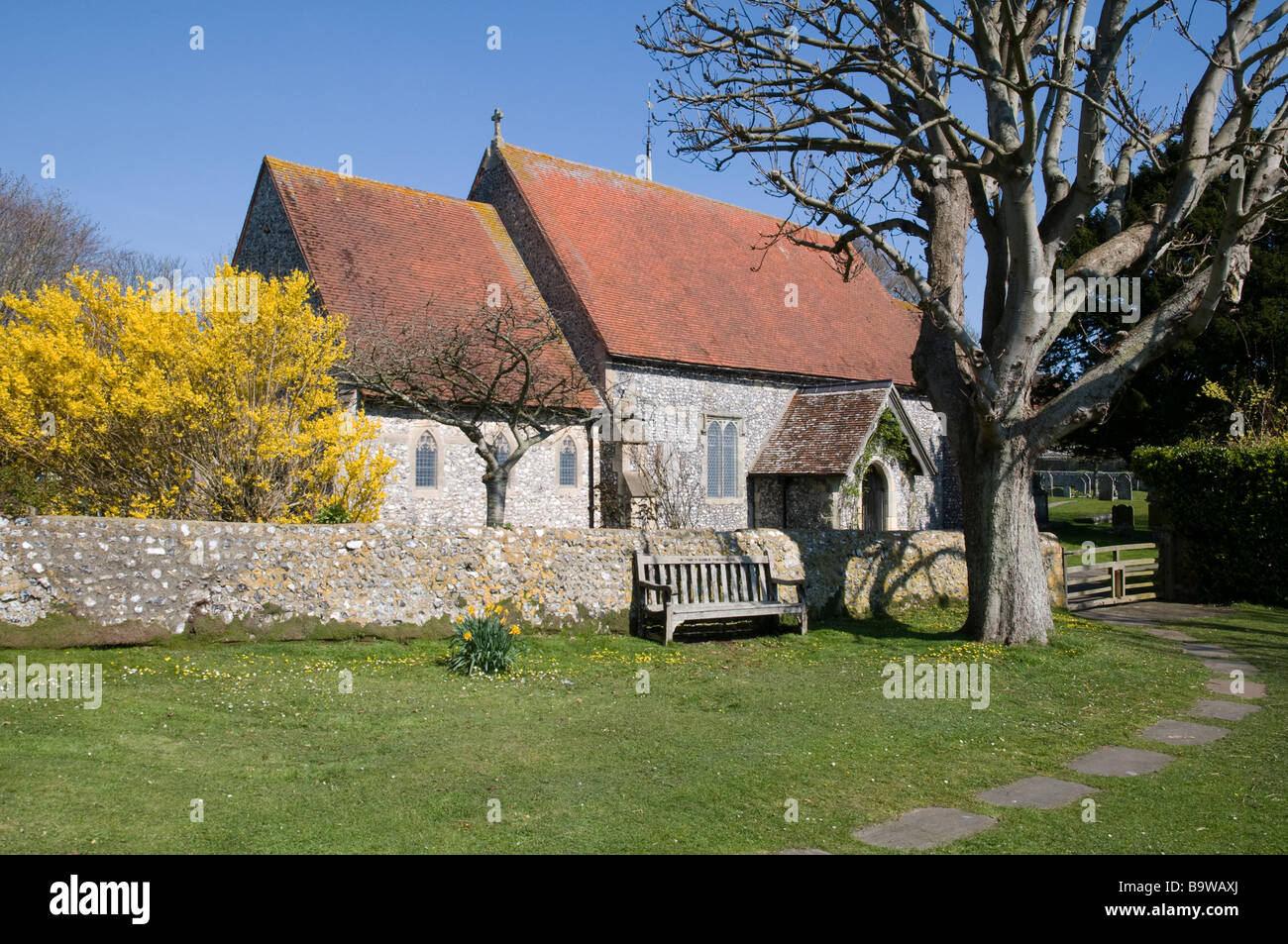 St. Simon and St. Jude Church at East Dean Stock Photo