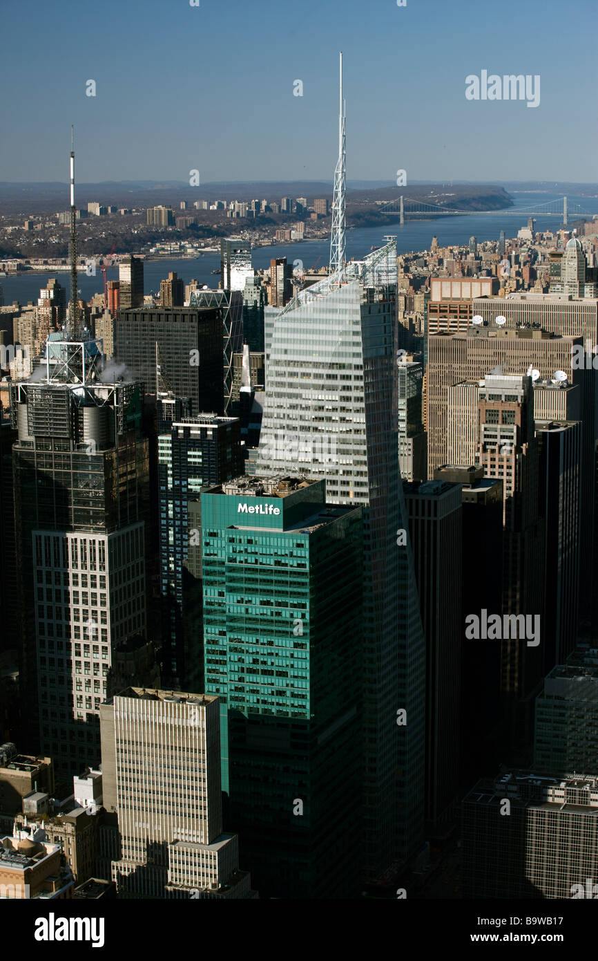 MIDTOWN SKYLINE MANHATTAN NEW YORK CITY USA Stock Photo
