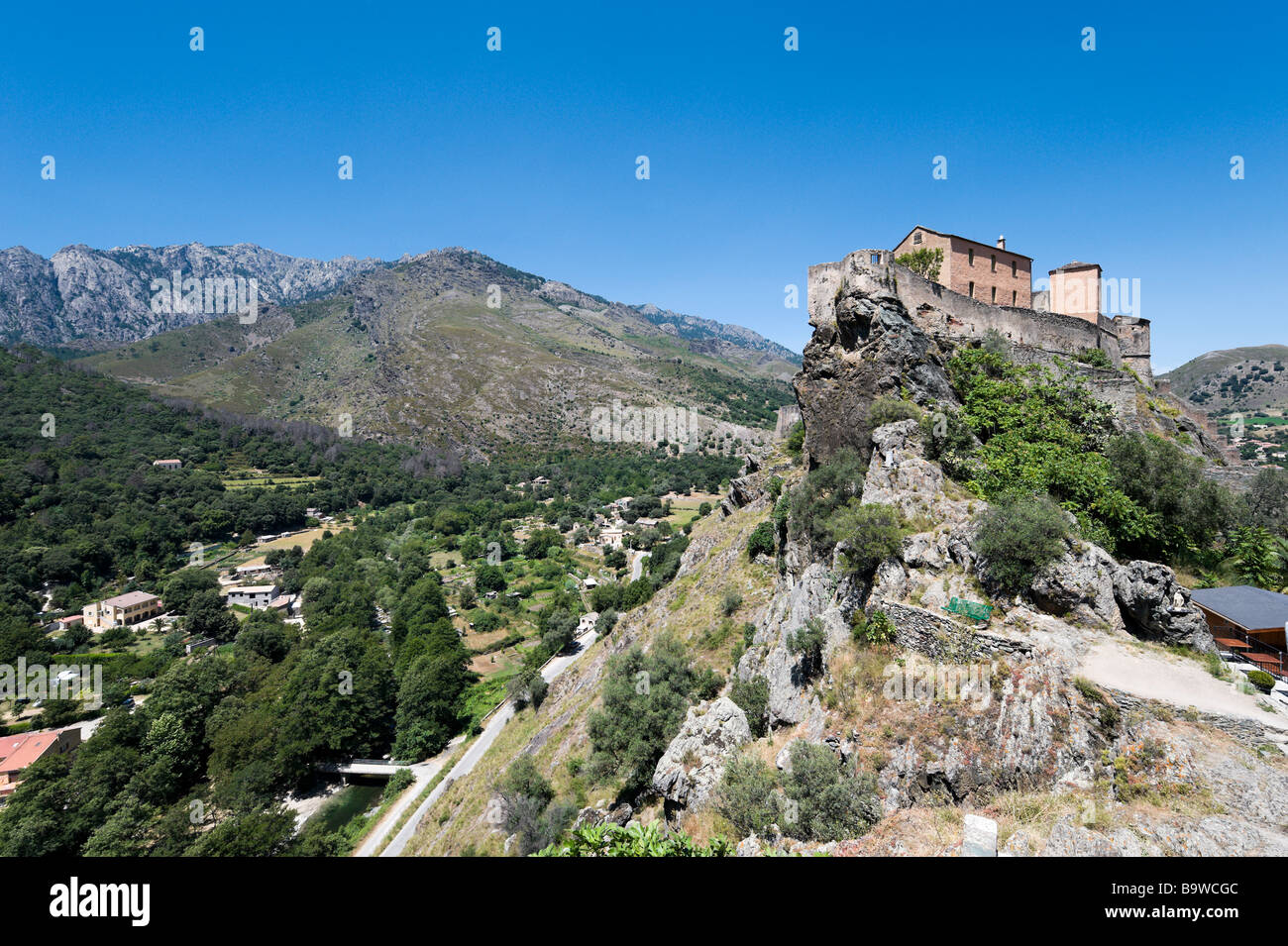 The citadelle in the haute ville (old town), Corte (the former independent capital), Central Corsica, France Stock Photo