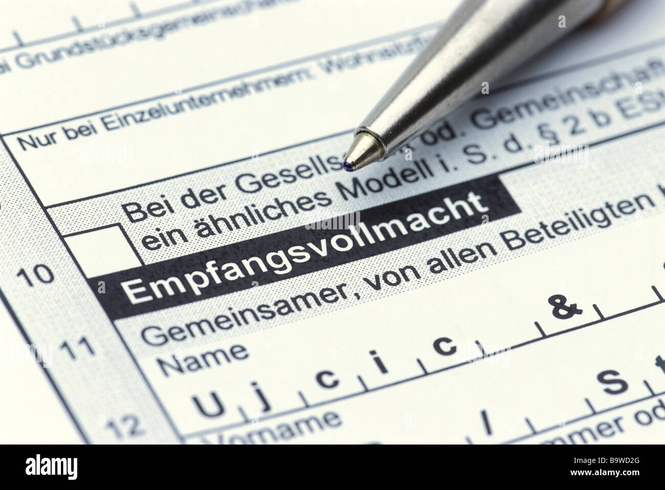 Empfangsvollmacht hi-res stock photography and images - Alamy
