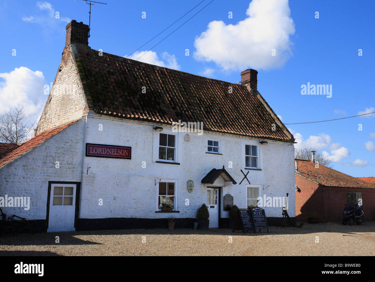 The Lord Nelson public house at Burnham Thorpe, Norfolk Stock Photo Alamy