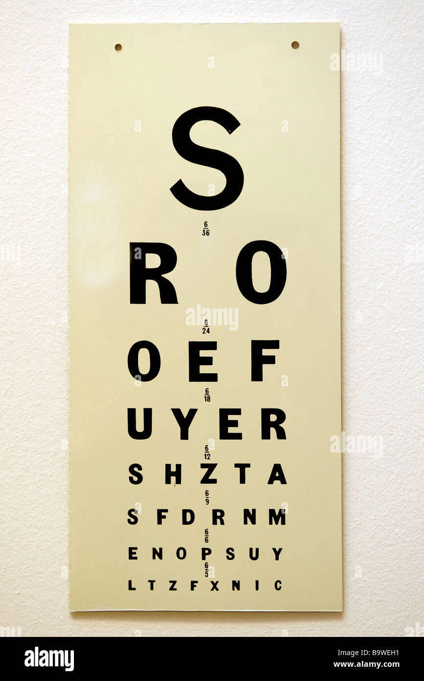 Eye test chart. Stock Photo