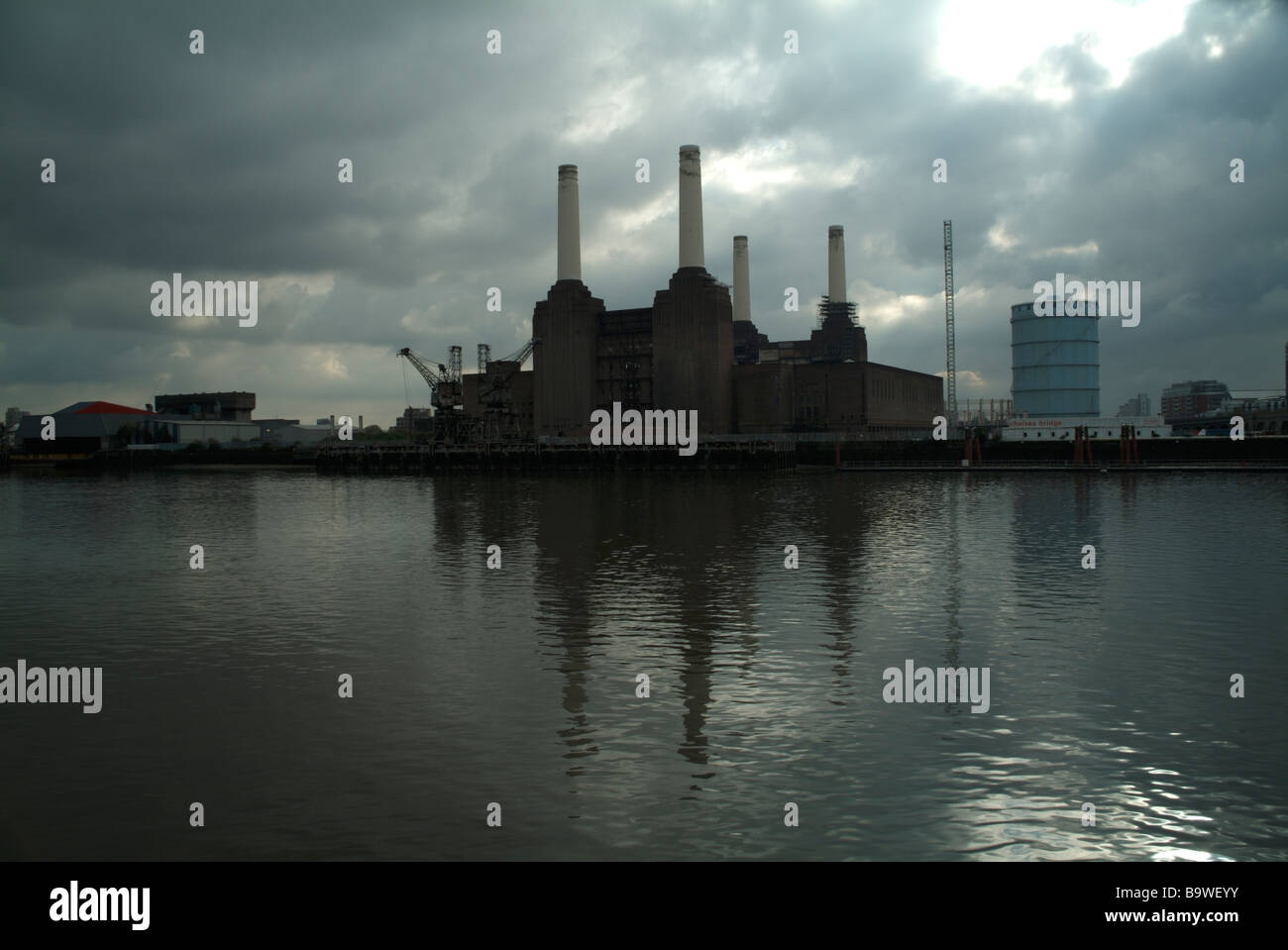 The former Battersea Power Station from Grosvenor Road, London, England, UK. Stock Photo