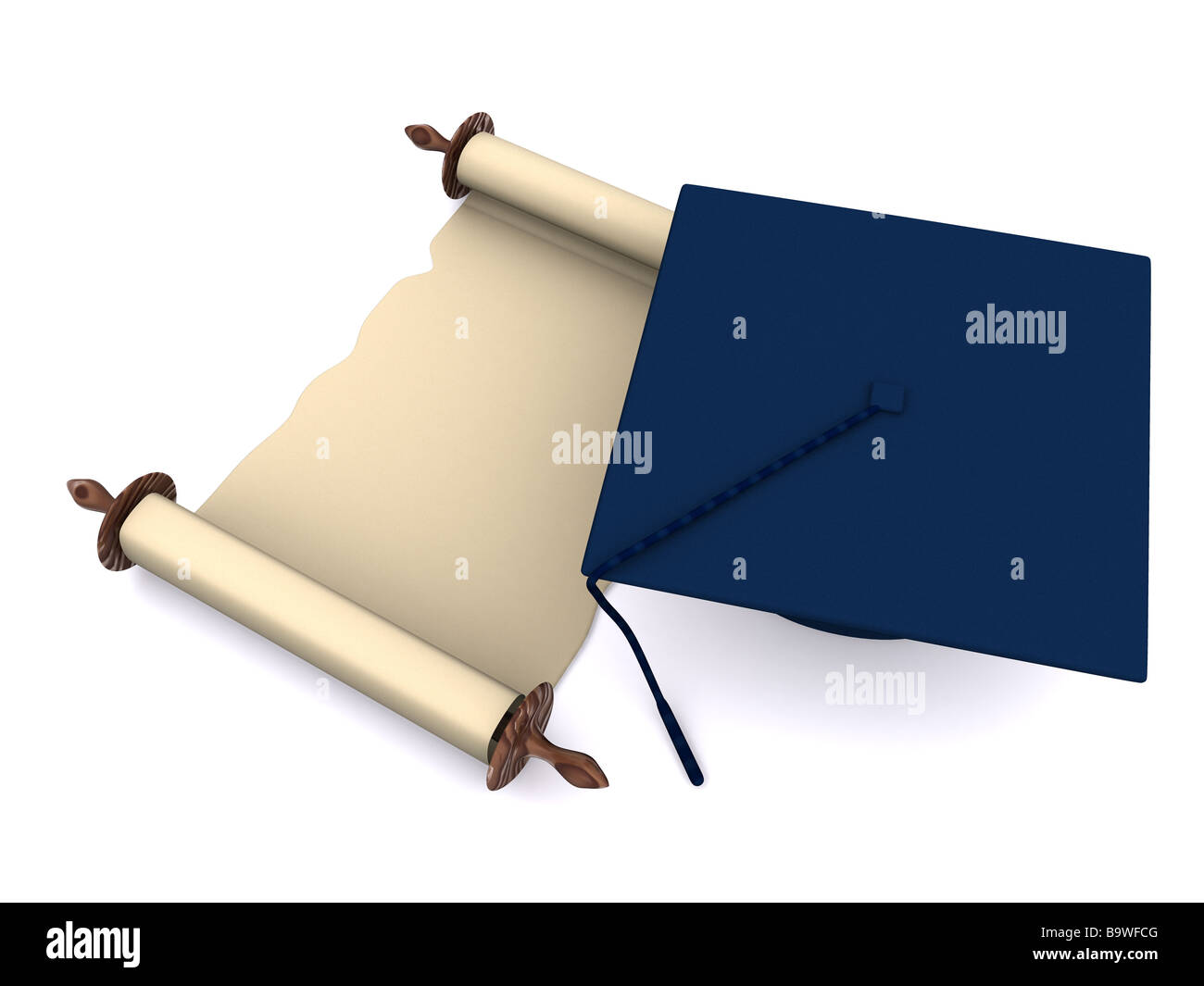 graduation objects on white 3d Stock Photo - Alamy