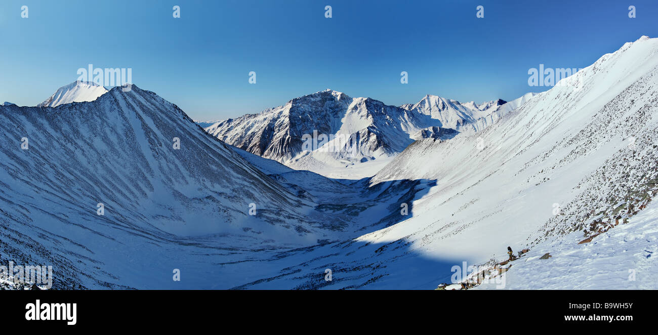 Panoramf of the Altai Mountains.Eastern Sayan. Stock Photo