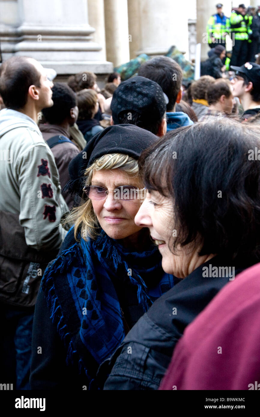 Actor Julie Christie at the G20 protests, April 1 2009 Stock Photo