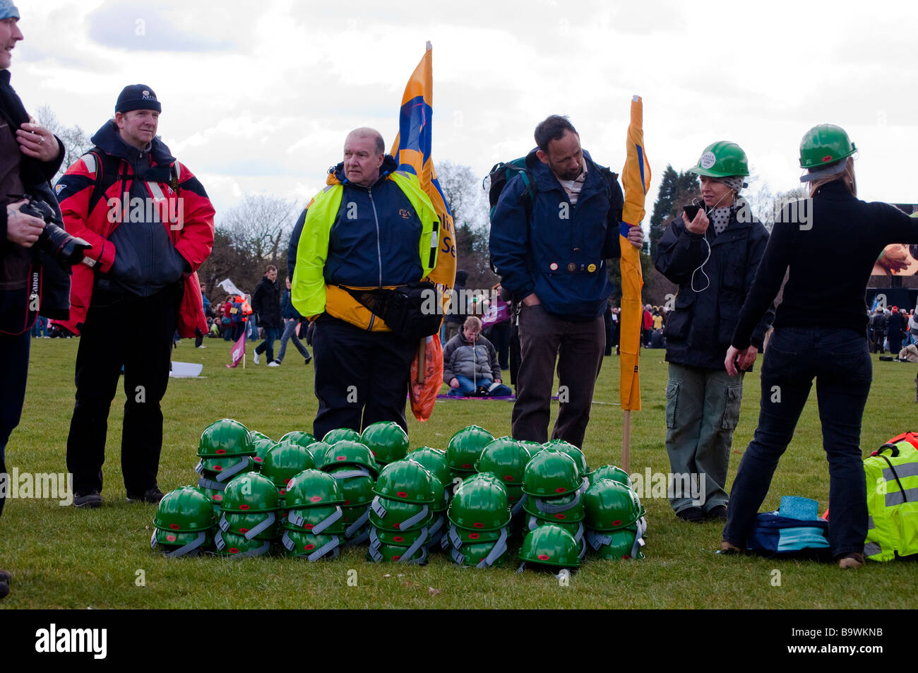 Protesters after the Put People First protest Stock Photo