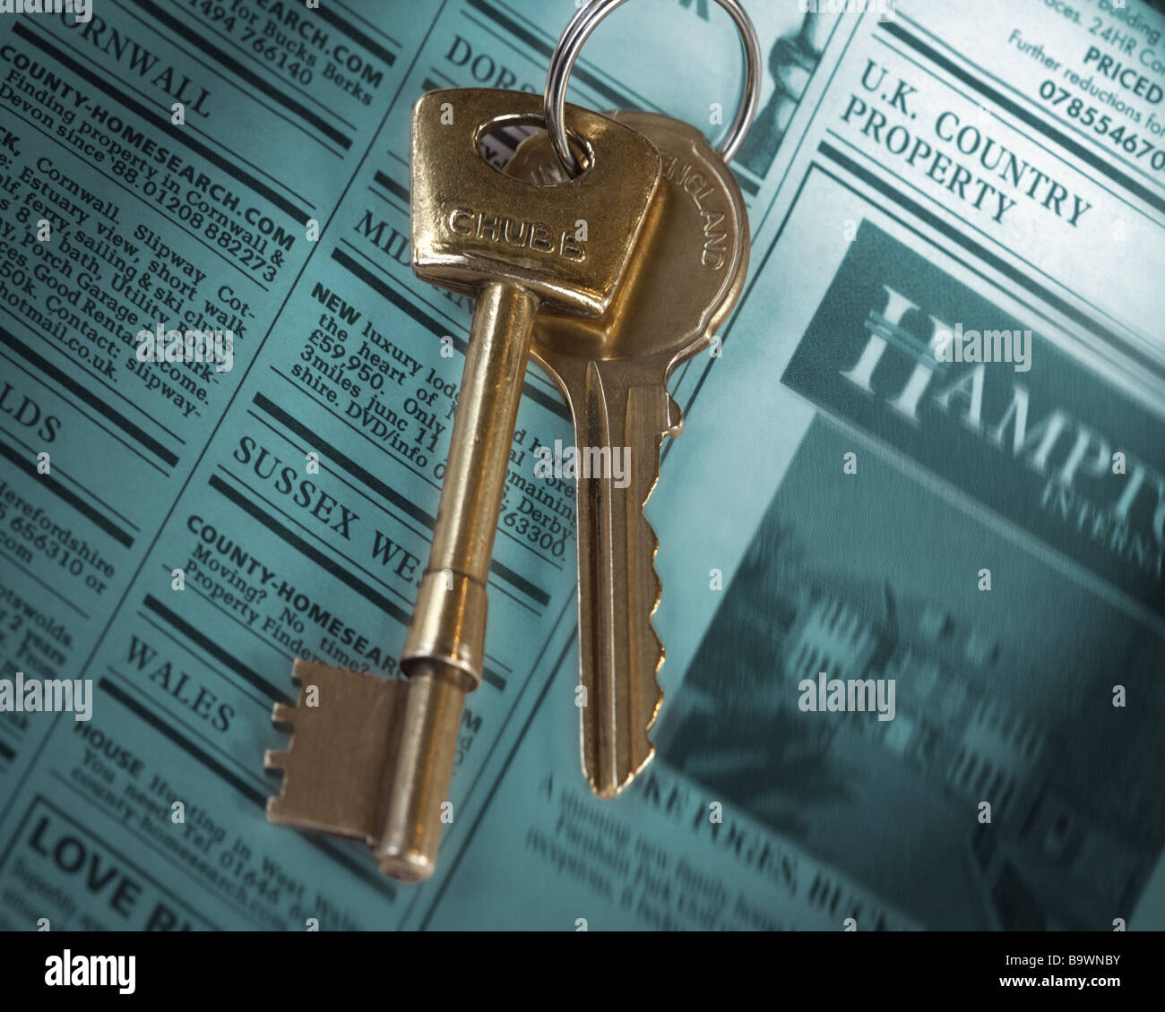 PROPERTY CONCEPT: The Keys to a New Home Stock Photo