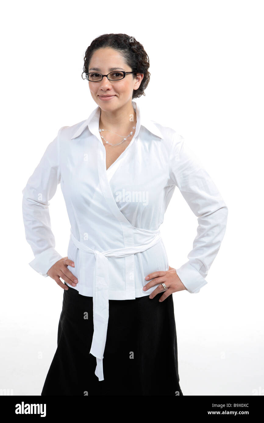 Businesswoman isolated on white Stock Photo