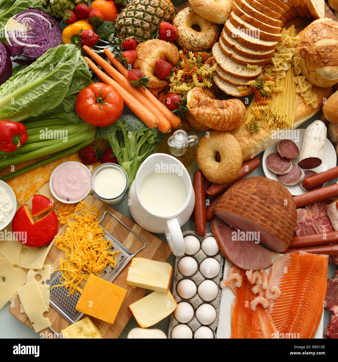 Large group of foods Stock Photo