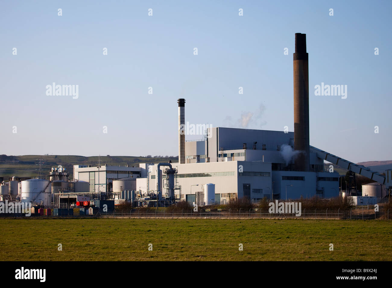 A Chemical factory in the Scottish countryside. Ayrshire, Scotland, UK Stock Photo