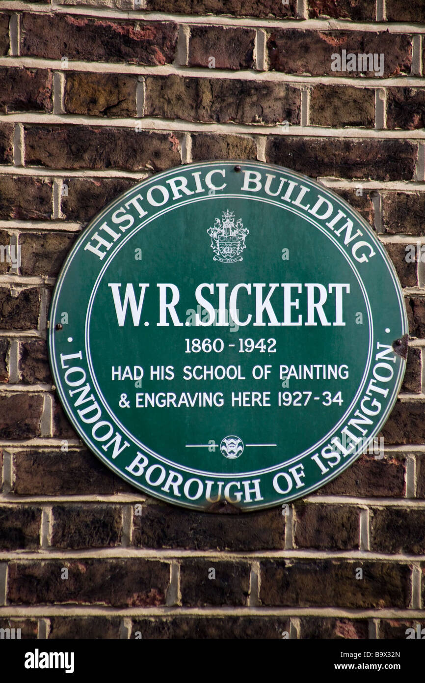 WR Sickert Memorial Plaque Highbury London England Stock Photo