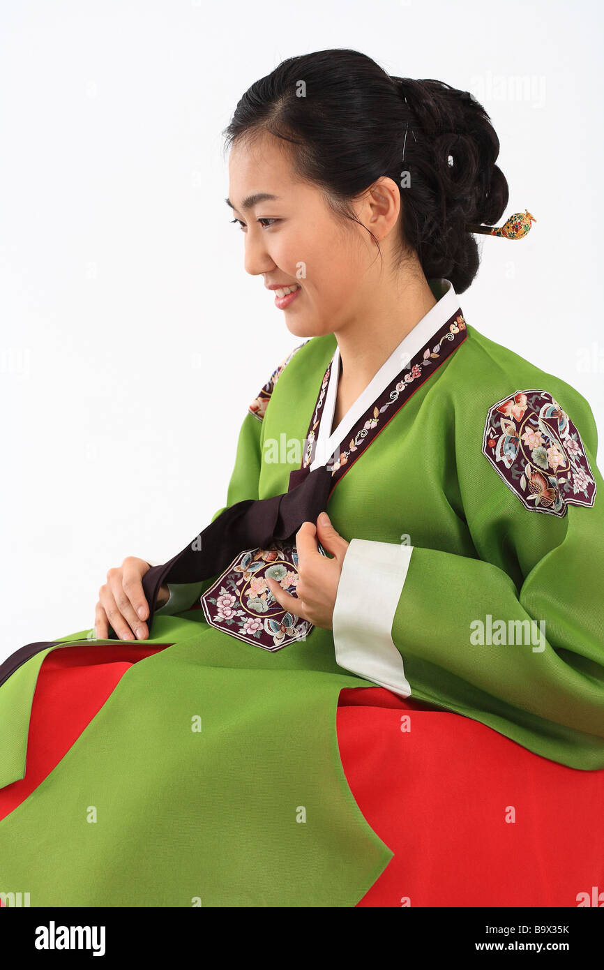 Woman in Traditional Korean, Dress Stock Photo Alamy