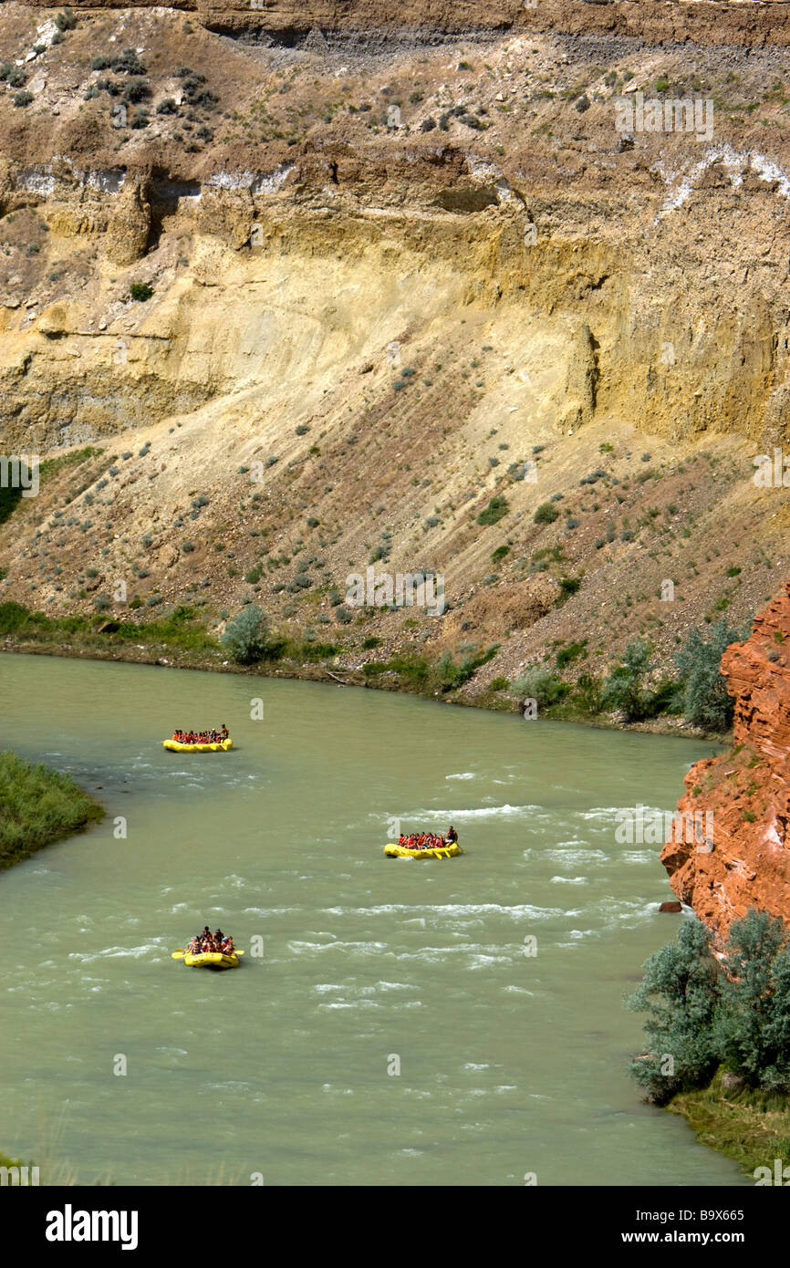 River rafting Shoshone River Red Rock Canyon Cody Wyoming USA Stock Photo