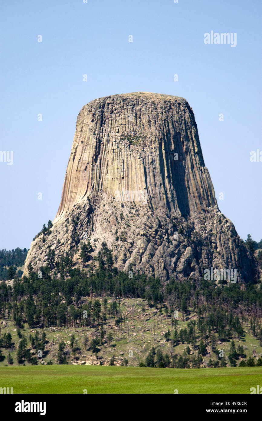 Devils Tower rock monolith Black Hills Wyoming USA Stock Photo Alamy