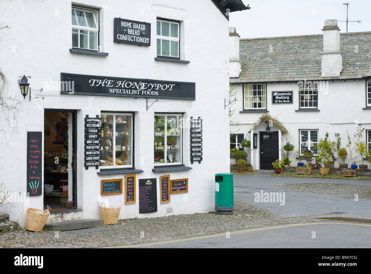 The Honeypot, a food shop in Hawkshead, Lake District National Park, Cumbria, England UK Stock Photo