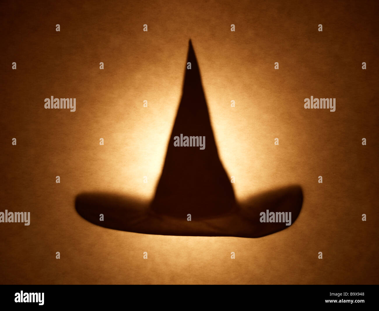 Black Witches hat shadow Stock Photo