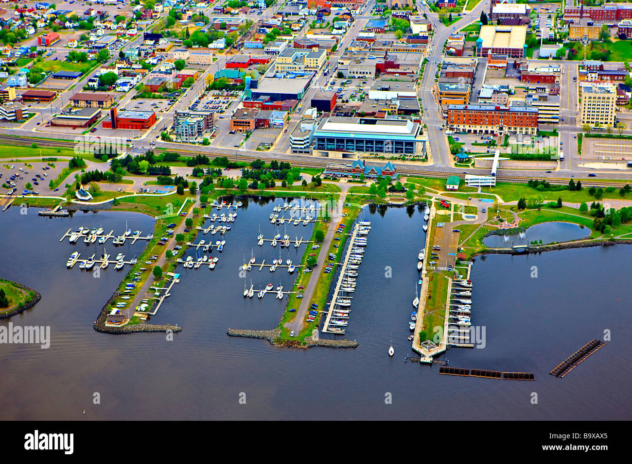 Marina and waterfront in the city of Thunder Bay Ontario Canada Stock