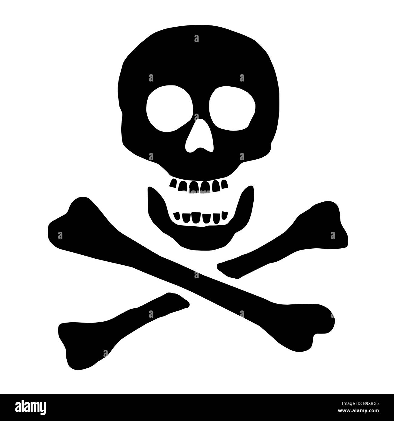 reversed pirate flag Stock Photo