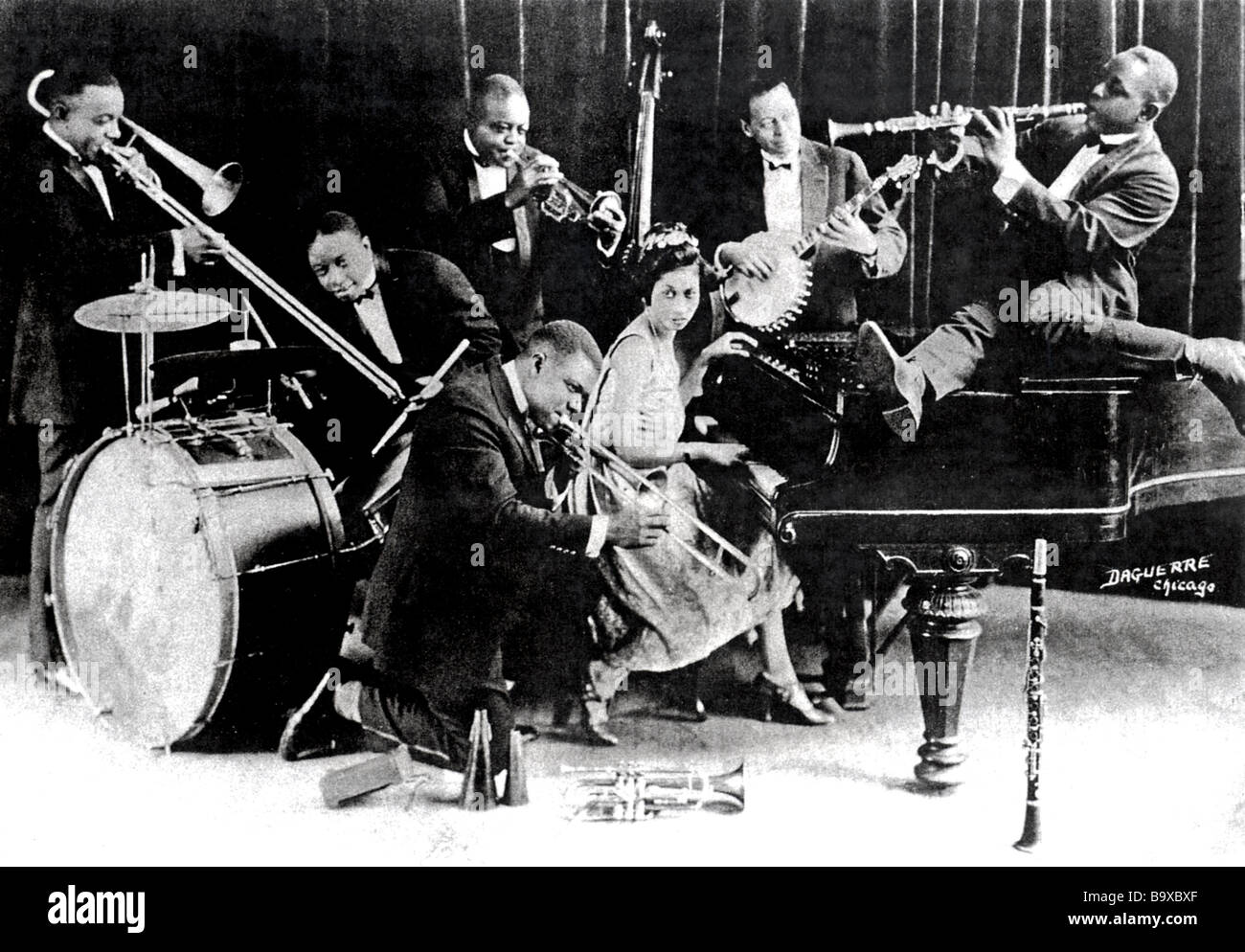 KING OLIVER'S CREOLE JAZZ BAND in 1922 - see Description below for details Stock Photo