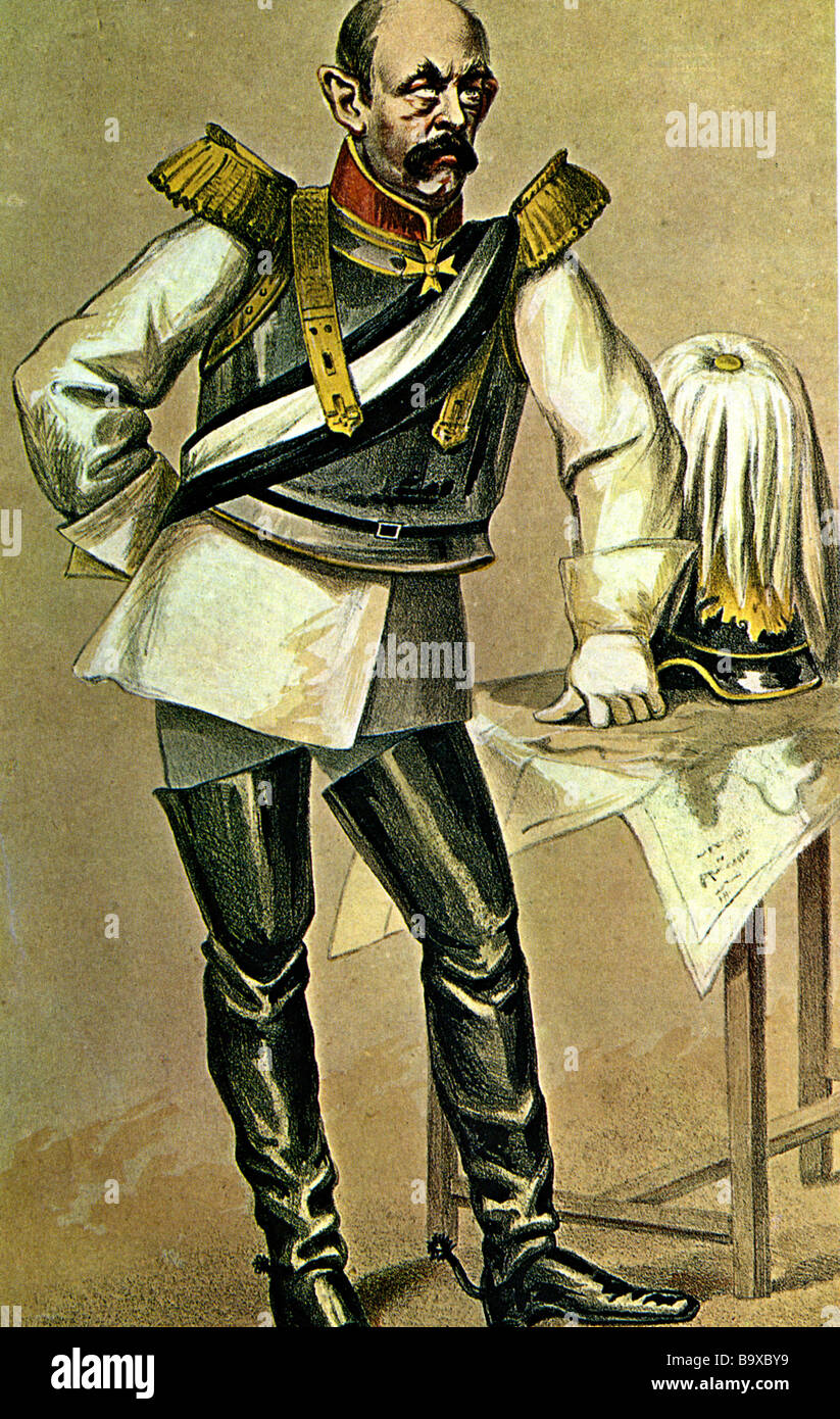 OTTO VON BISMARCK German statesman 1815 to 1898 seen here in a cartoon as Chancellor of the German Empire Stock Photo