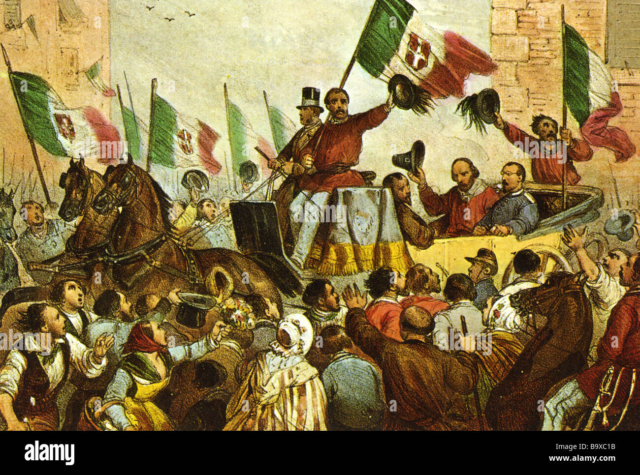 GIUSEPPE GARIBALDI enters Naples on 7 September 1860 Stock Photo