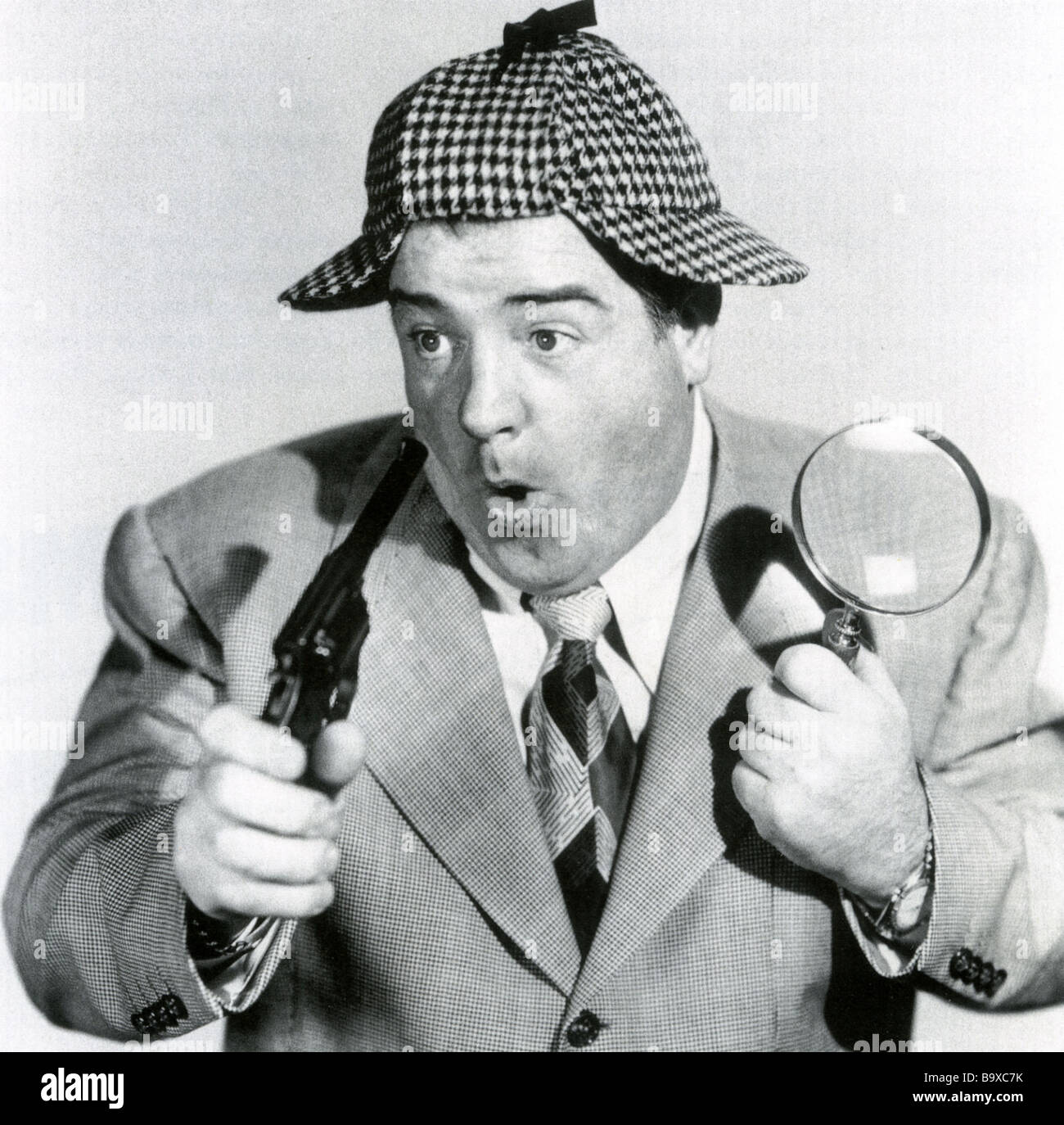 BUD ABBOTT  US film comedian as Sherlock Holmes Stock Photo