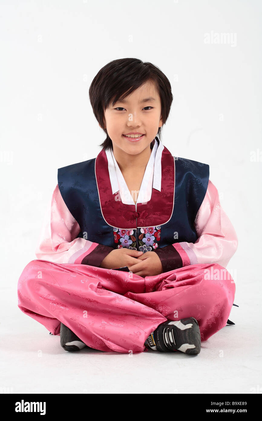 Family in Traditional Korean, Dress Stock Photo Alamy