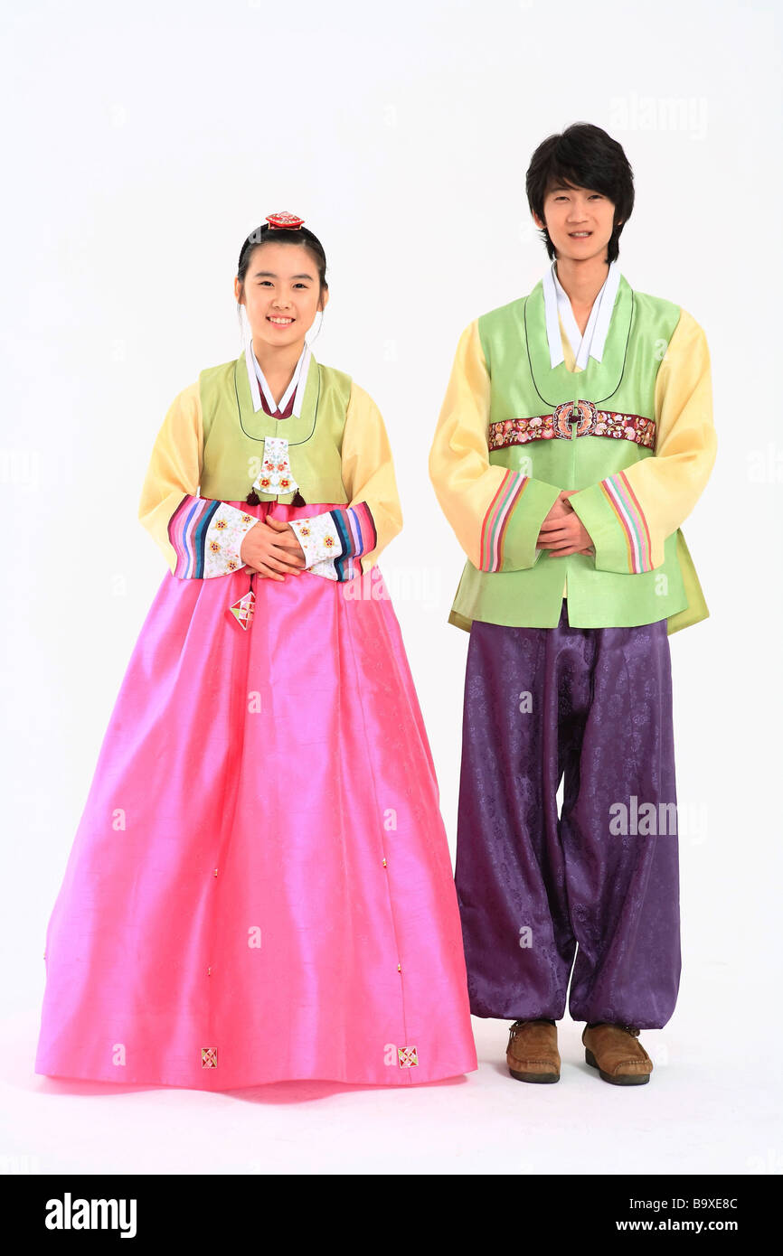 Teenagers in Traditional Korean, Dress Stock Photo - Alamy