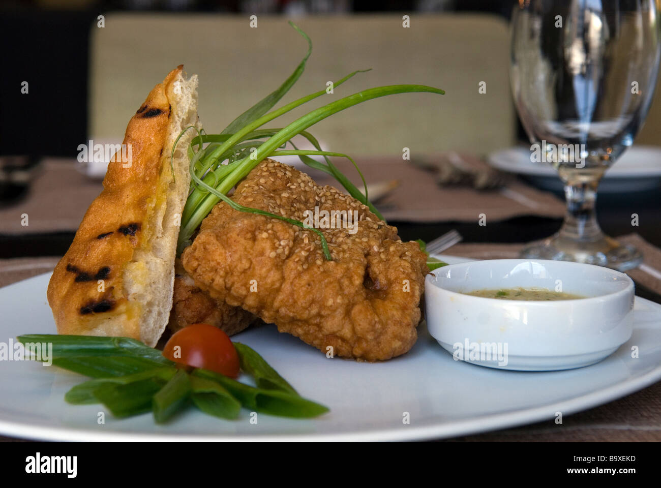 Fried Nile Perch With Sudanese Bread Chilli Sauce And Mixed Pickles Stock Photo Alamy
