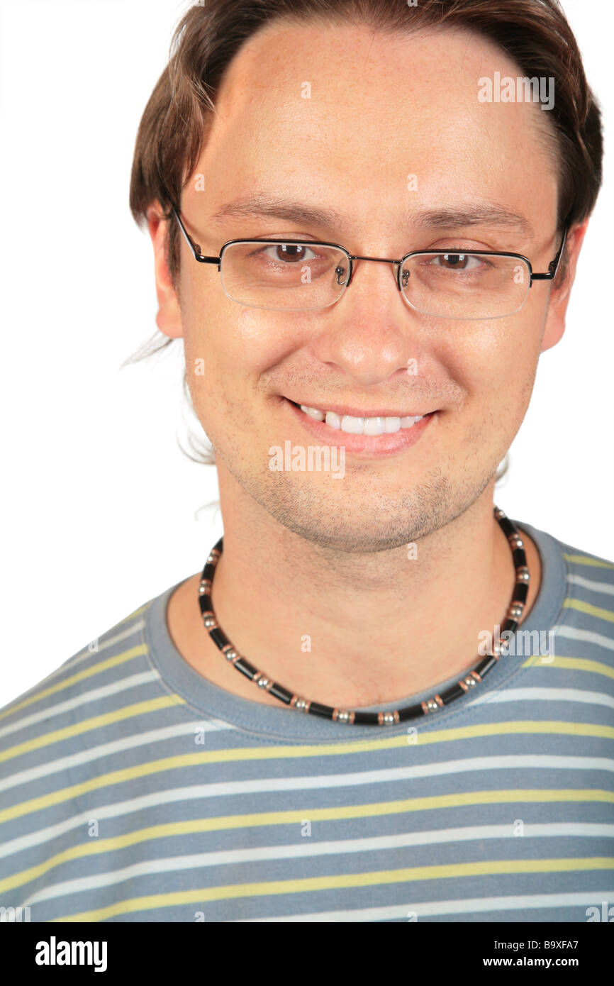 Portrait of young man in glasses Stock Photo - Alamy