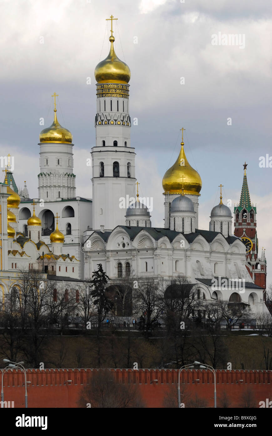Russian churches on the territory of Moscow Kremlin Moscow Russia Stock Photo